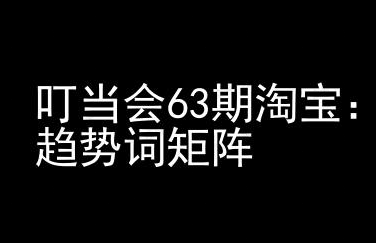 叮当会63期淘宝：趋势词矩阵