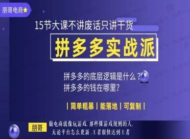 朋哥电商（拼多多实战派）