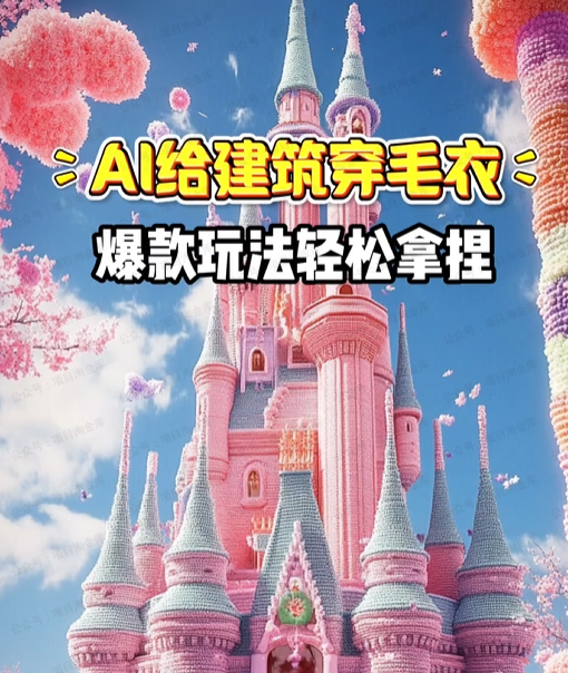 给建筑物穿个毛衣，爆款视频，嗖嗖涨粉，单日变现500+