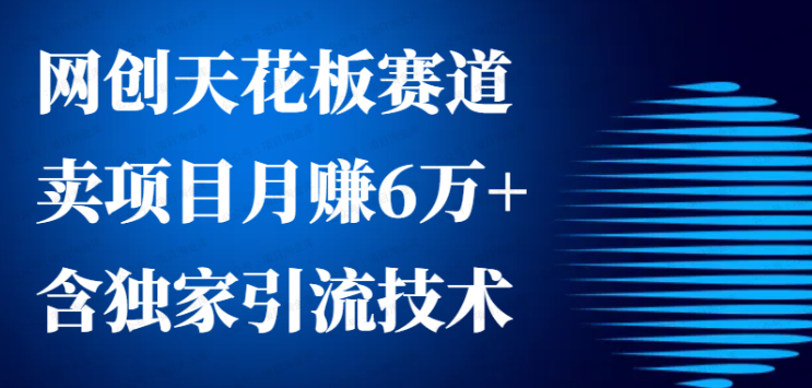 网创天花板赛道，卖项目月赚6万+，含独家引流技术（共26节课）