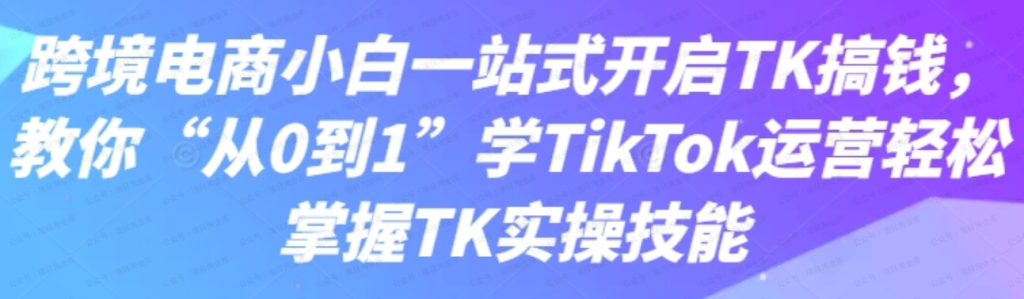 eric老师·TikTokShop跨境电商0-1实战