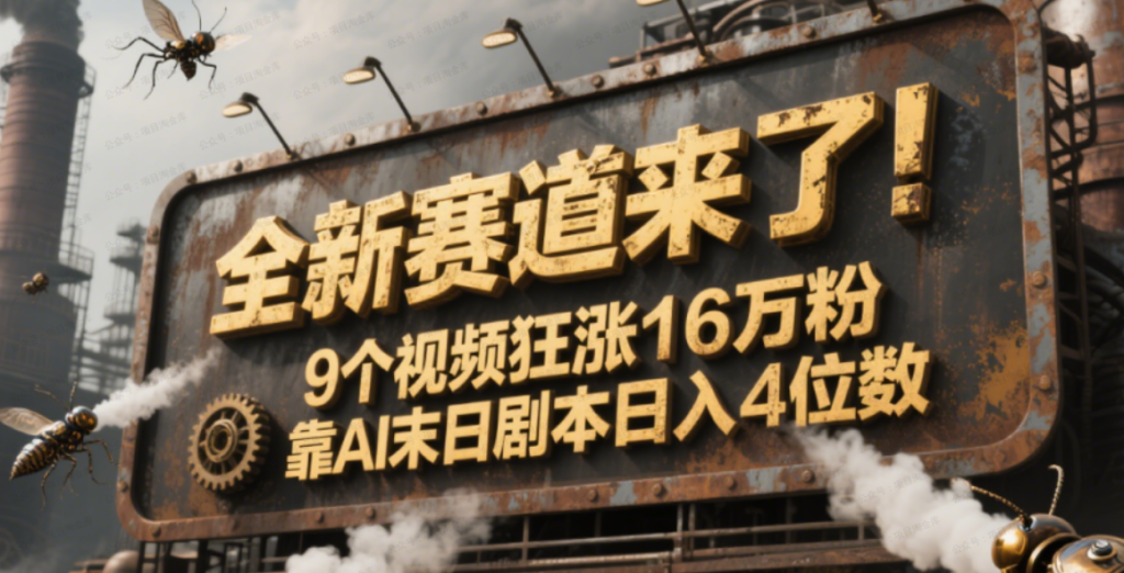 全新赛道来了！9个视频狂涨16万粉，靠AI末日剧本日入4位数，评论区爆肝追更！