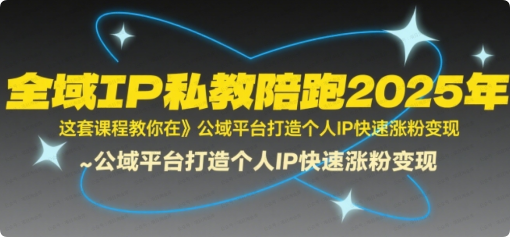 全域IP私教陪跑2025年，这套课程教你在公域平台打造个人IP快速涨粉变现