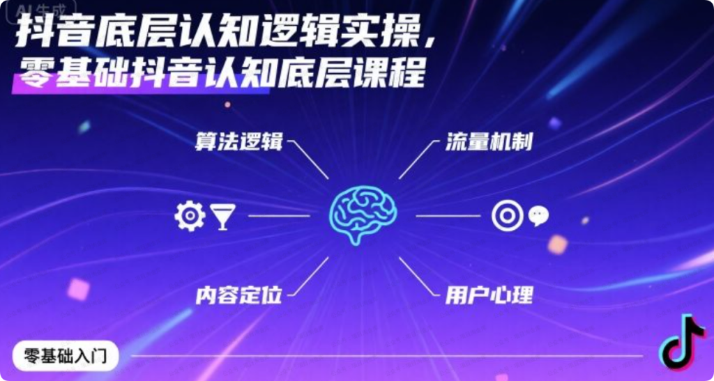 抖音底层认知逻辑实操，零基础抖音认知底层课程