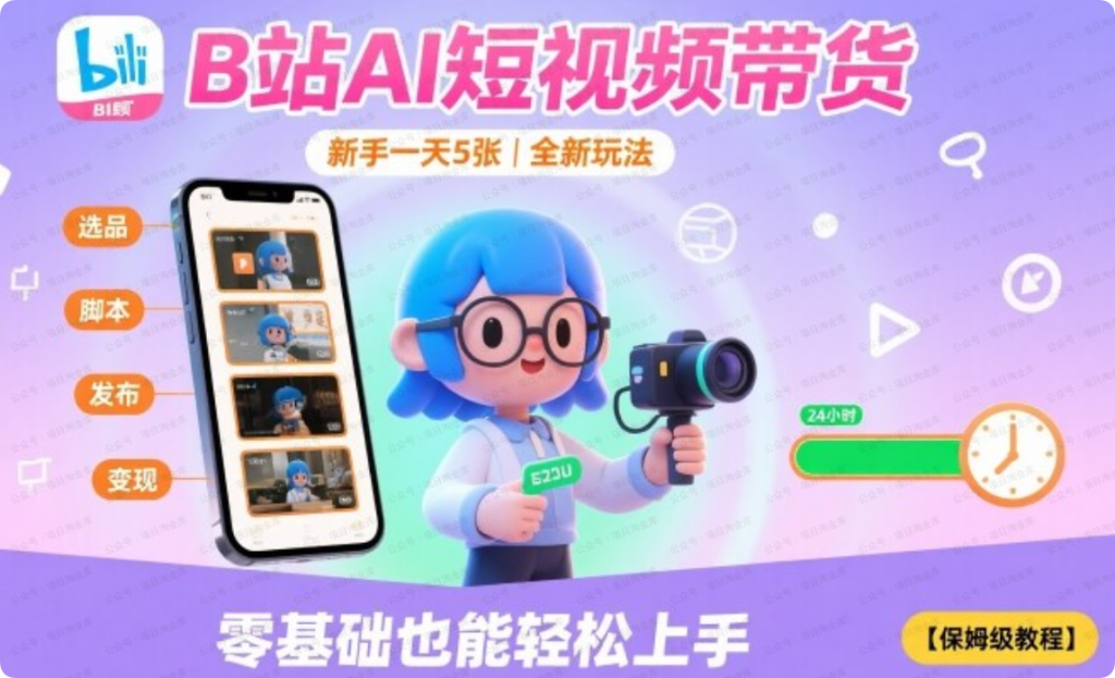 B站AI短视频带货，新手一天5张，全新玩法【保姆级教程】