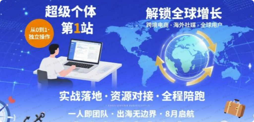 出海去孵化器，一人出海实战课，超级个体第1站，解锁全球增长